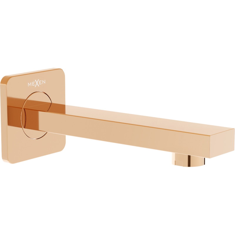 Mexen Cube wall-mounted bathtub spout, rose gold - 79370-60