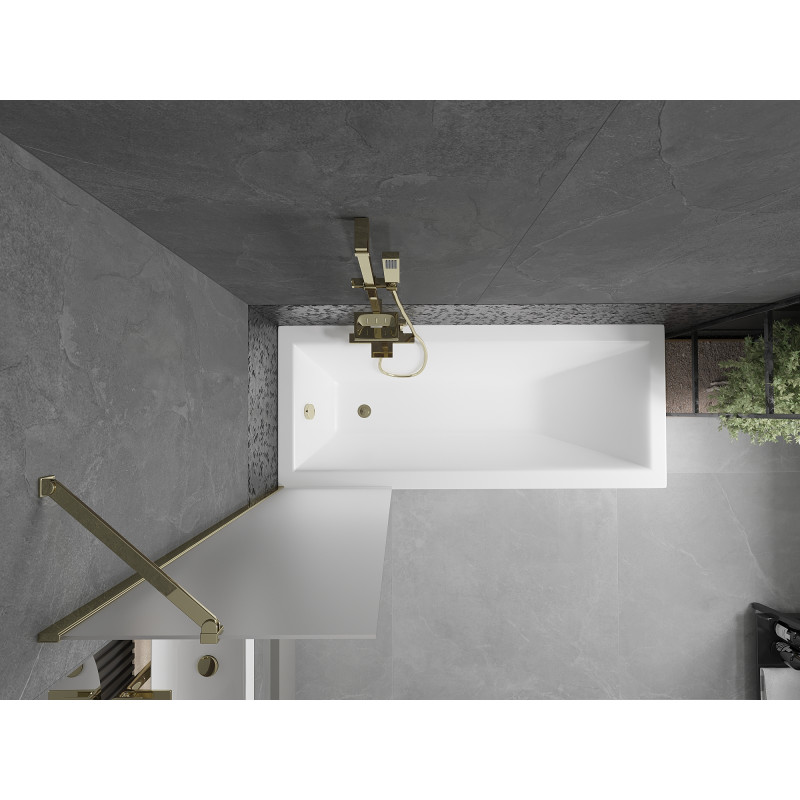 Mexen Next parawan nawannowy 1-skrzydłowy 50 x 150 cm, szron, złoty - 895-050-000-00-30-50