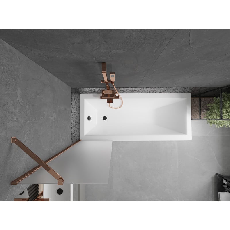 Mexen Next 1-wing bath screen 50 x 150 cm, frost, rose gold - 895-050-000-00-30-60