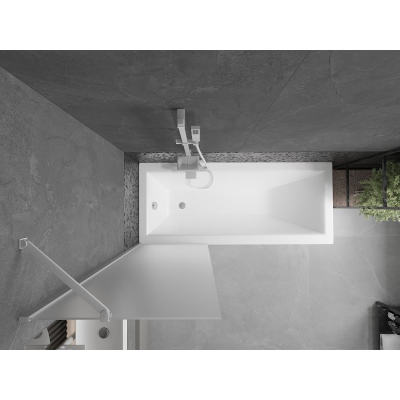 Mexen Next 1-panel bathtub screen 60 x 150 cm, frost, white - 895-060-000-00-30-20