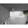 Mexen Next 1-wing bathtub screen 60 x 150 cm, frosted, white - 895-060-000-00-30-20