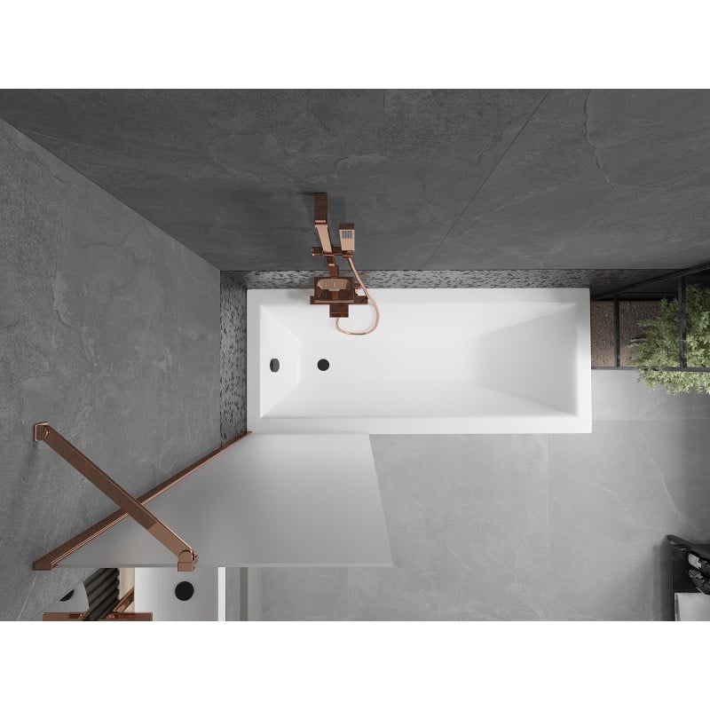 Mexen Next parawan nawannowy 1-skrzydłowy 60 x 150 cm, szron, różowe złoto - 895-060-000-00-30-60