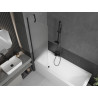 Mexen Next mampara de bañera de 1 hoja 60 x 150 cm, escarcha, negro - 895-060-000-00-30-70