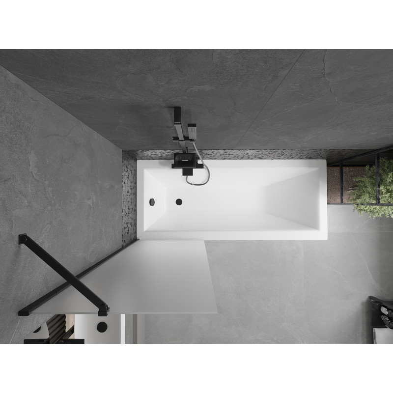 Mexen Next parawan nawannowy 1-skrzydłowy 60 x 150 cm, szron, czarny - 895-060-000-00-30-70