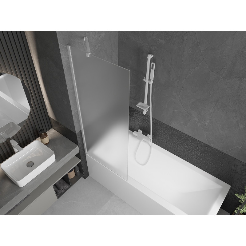 Mexen Next badscherm 1-deurs 70 x 150 cm, gesatineerd, wit - 895-070-000-00-30-20