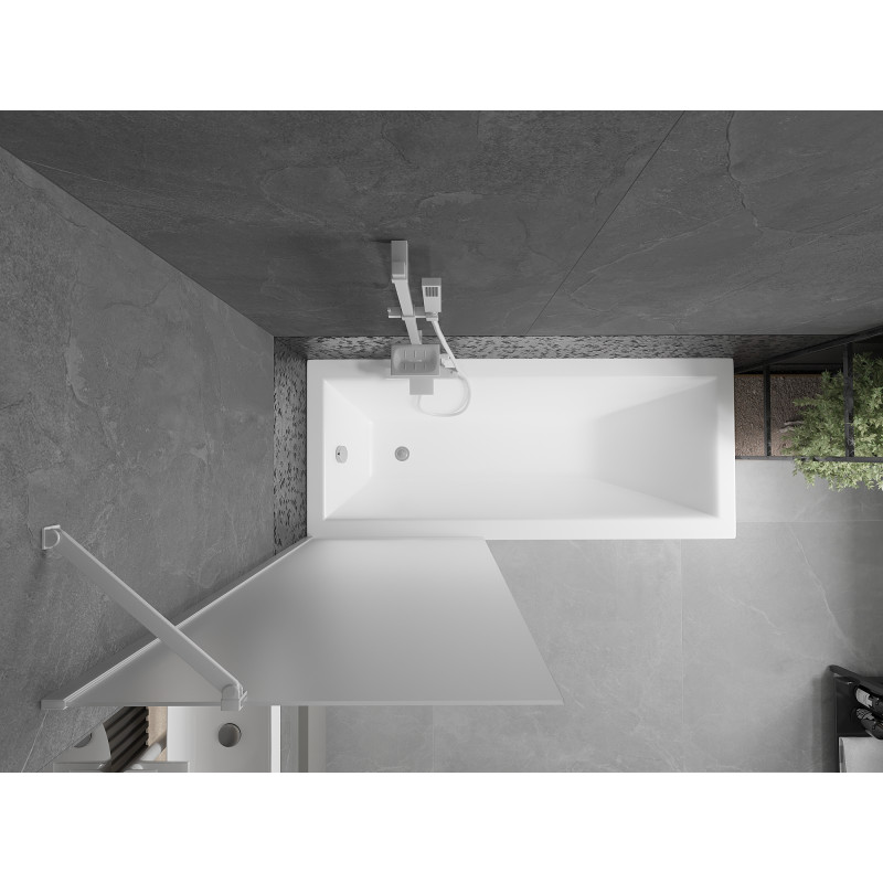 Mexen Next parawan nawannowy 1-skrzydłowy 70 x 150 cm, szron, biały - 895-070-000-00-30-20