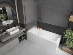 Mexen Next badwand scherm 1-delig 70 x 150 cm, mat, roze goud - 895-070-000-00-30-60