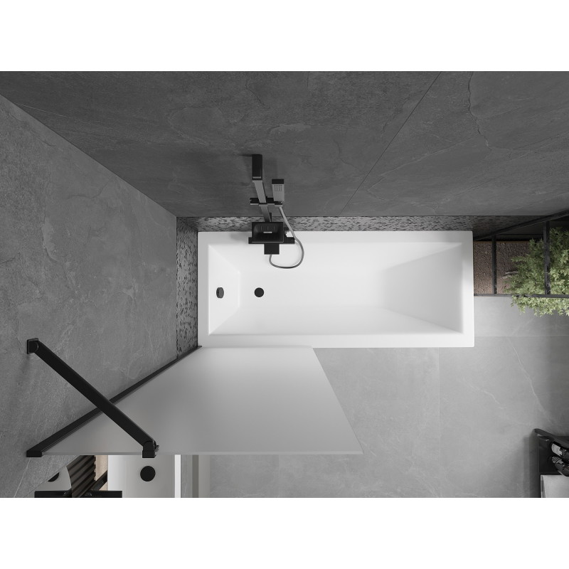 Mexen Next mampara de baño de 1 hoja 70 x 150 cm, escarcha, negro - 895-070-000-00-30-70