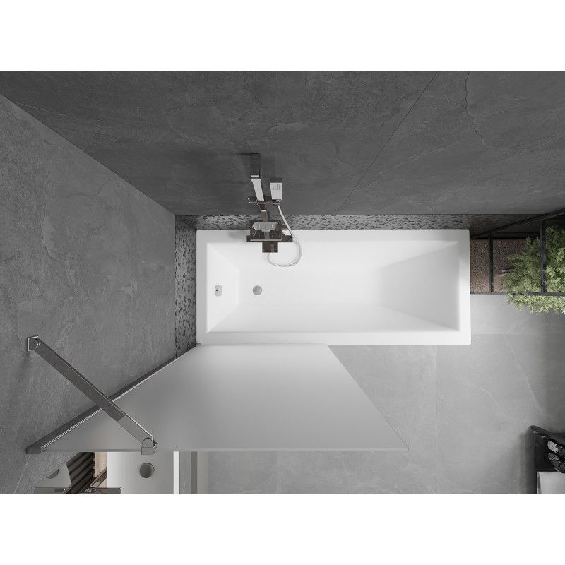 Mexen Next 1-panel bath screen 80 x 150 cm, frost, chrome - 895-080-000-00-30-01
