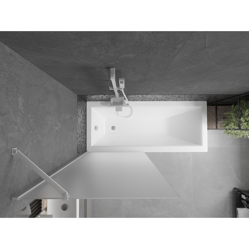 Mexen Next parawan nawannowy 1-skrzydłowy 80 x 150 cm, szron, biały - 895-080-000-00-30-20
