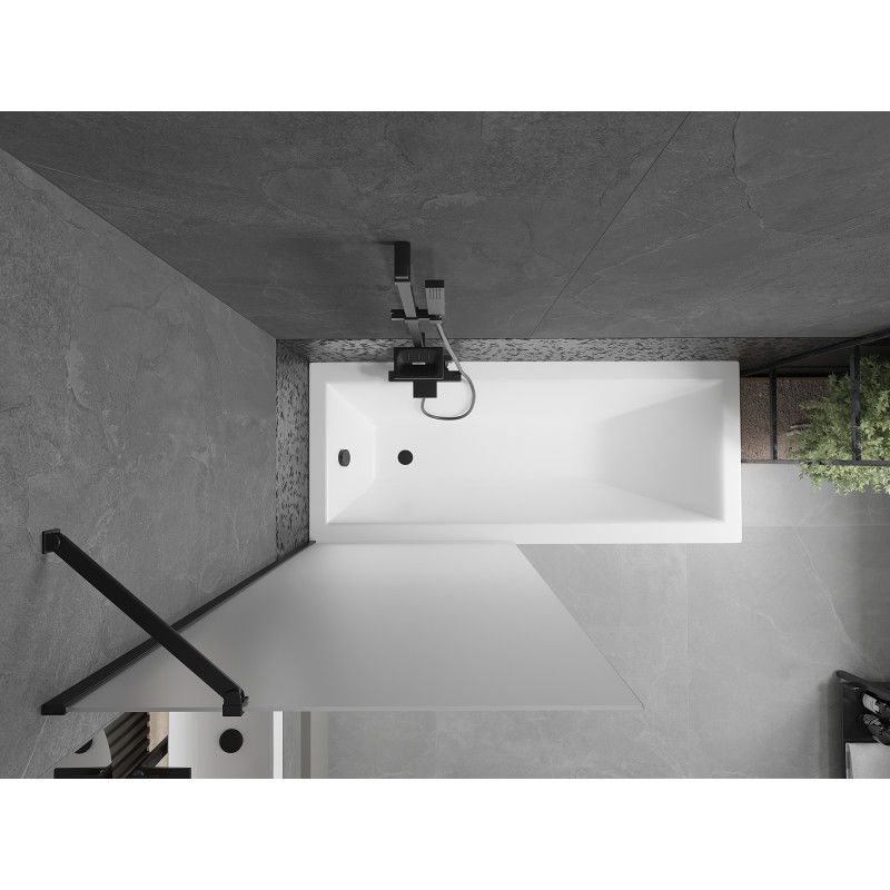 Mexen Next paravento da bagno 1-anta 80 x 150 cm, opaco, nero - 895-080-000-00-30-70