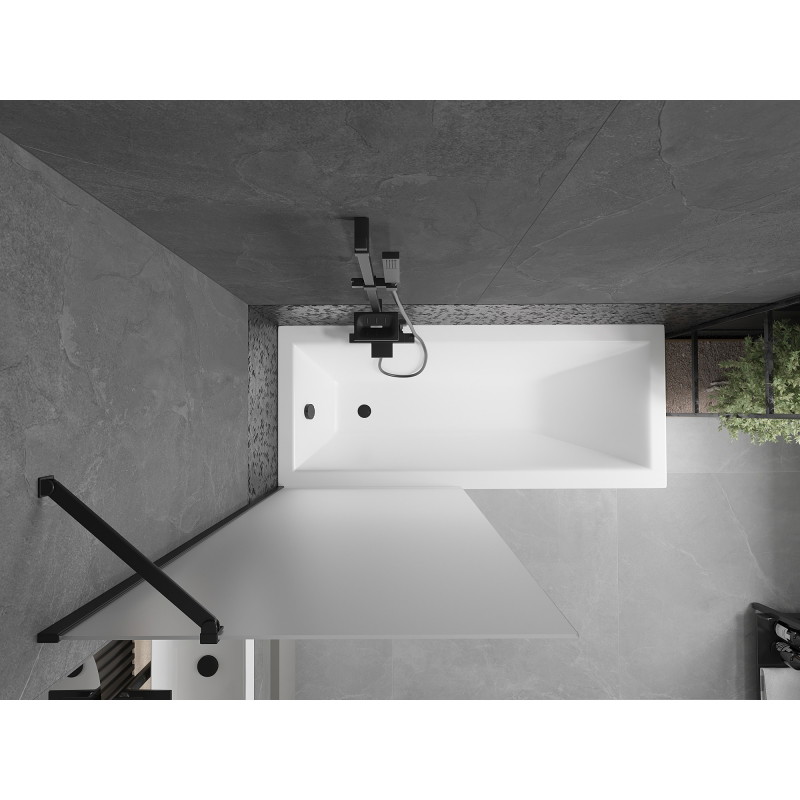 Mexen Next paroi de baignoire 1 volet 80 x 150 cm, dépoli, noir - 895-080-000-00-30-70