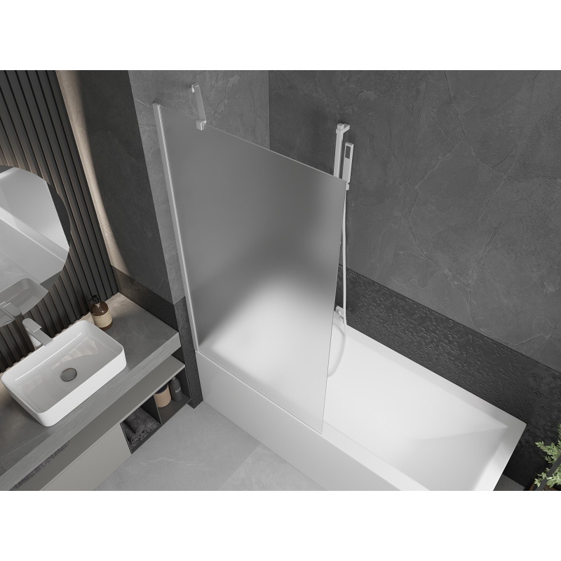 Mexen Next 1-panel bathtub screen 90 x 150 cm, frost, white - 895-090-000-00-30-20