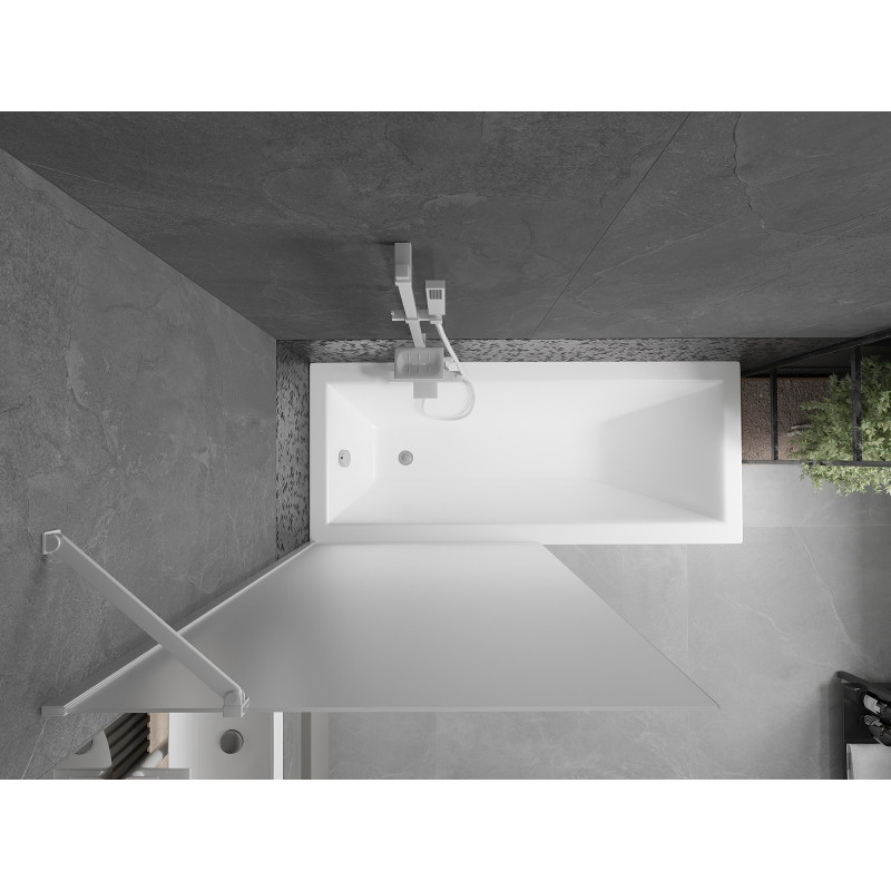 Mexen Next 1-panel bathtub screen 90 x 150 cm, frost, white - 895-090-000-00-30-20