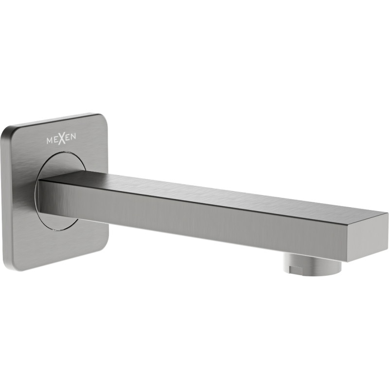 Mexen Cube caño de bañera de pared, gris cañón cepillado - 79370-66