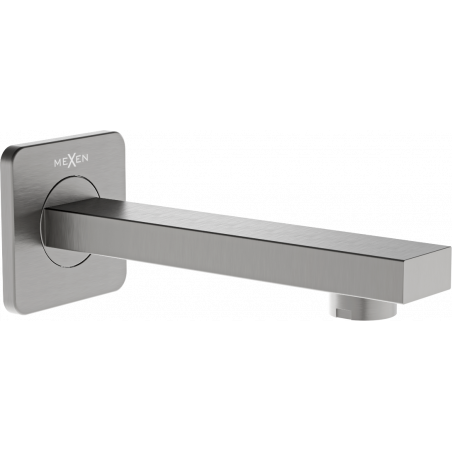Mexen Cube caño de bañera de pared, gris cañón cepillado - 79370-66