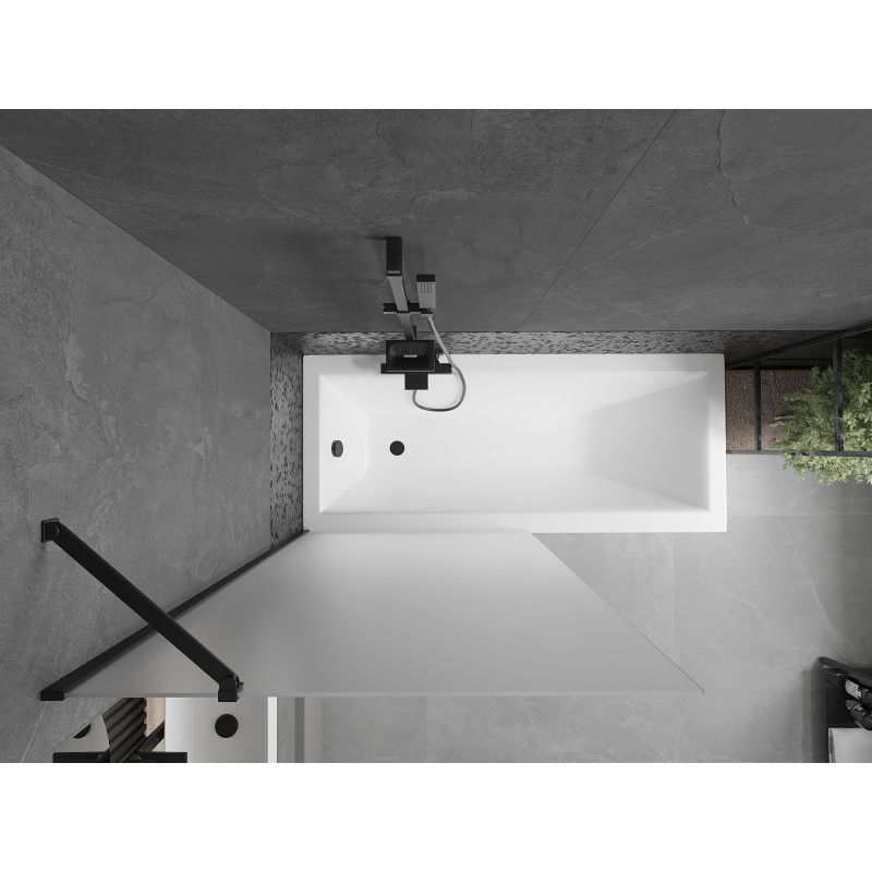 Mexen Next mampara de bañera de 1 hoja 90 x 150 cm, escarcha, negro - 895-090-000-00-30-70