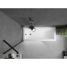 Mexen Next Badezimmer-Paravent 1-flügelig 90 x 150 cm, Milchglas, schwarz - 895-090-000-00-30-70