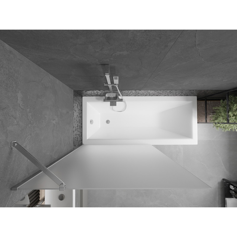Mexen Next Badewannenabtrennung 1-flügelig 100 x 150 cm, matt, Chrom - 895-100-000-00-30-01