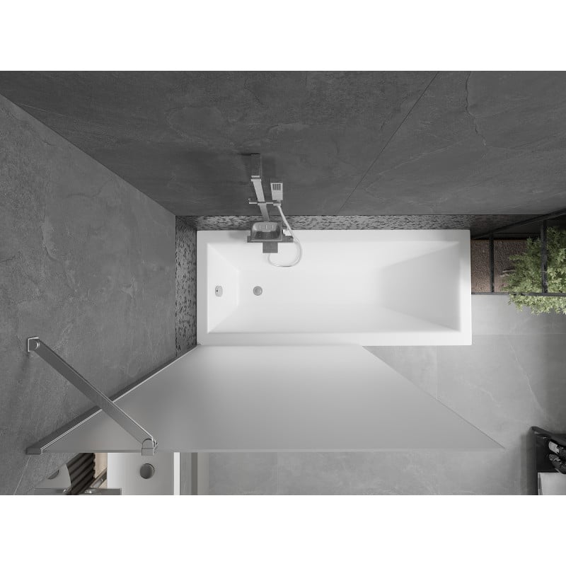 Mexen Next single-panel bath screen 100 x 150 cm, frosted, chrome - 895-100-000-00-30-01