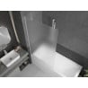Mexen Next Badewannenabtrennung 1-flügelig 100 x 150 cm, gefrostet, weiß - 895-100-000-00-30-20