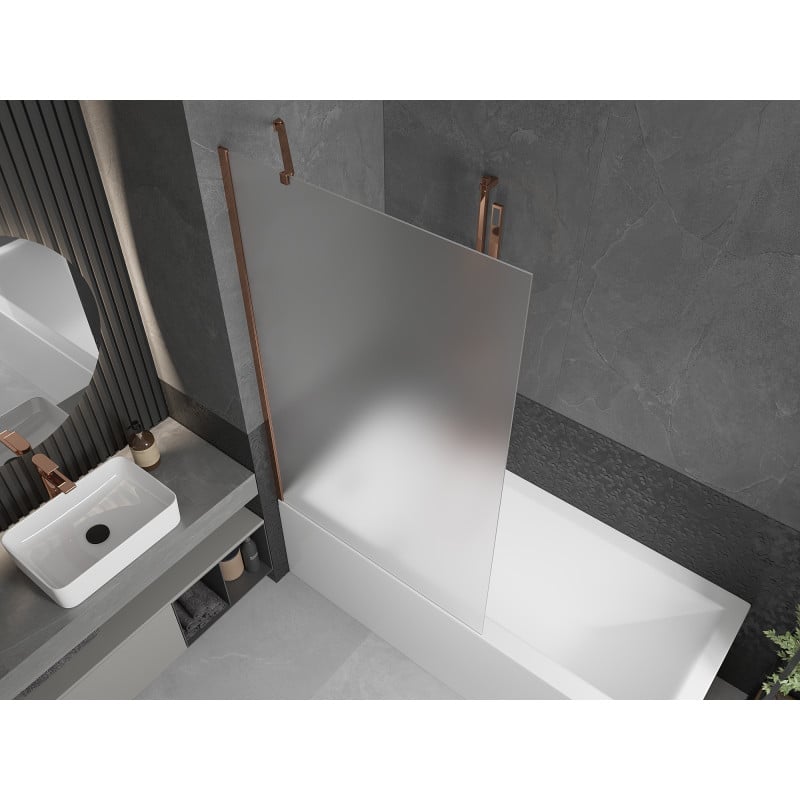 Mexen Next 1-panel bath screen 100 x 150 cm, frost, rose gold - 895-100-000-00-30-60