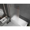 Mexen Next 1-wing bathtub screen 100 x 150 cm, frost, pink gold - 895-100-000-00-30-60