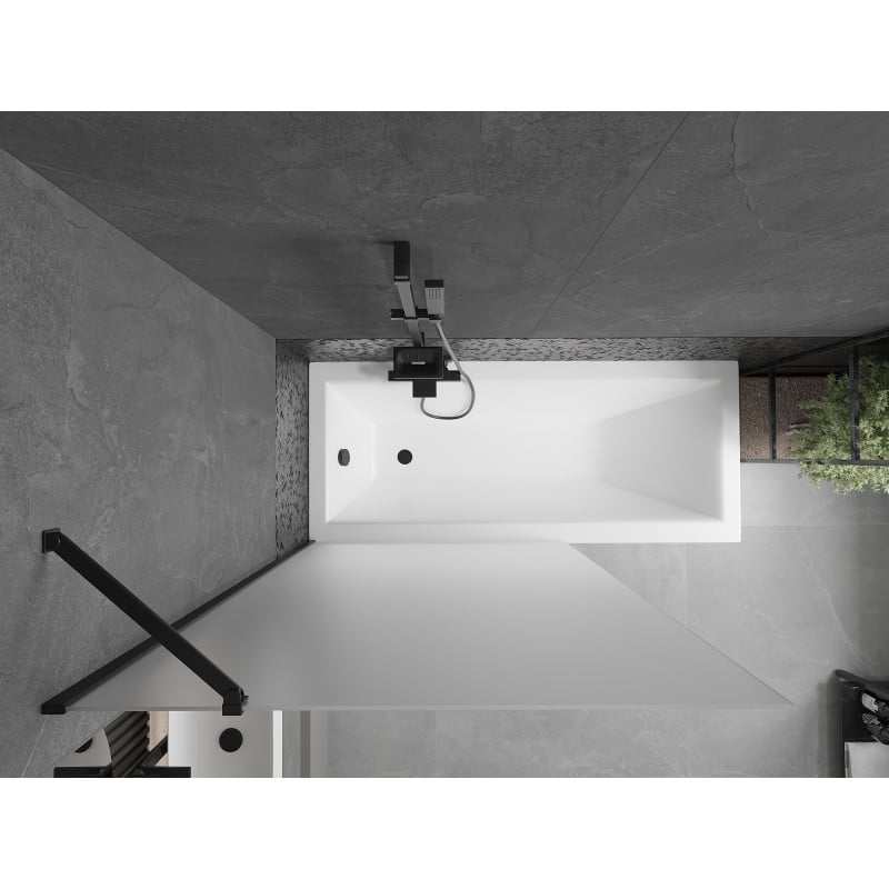 Mexen Next parawan nawannowy 1-skrzydłowy 100 x 150 cm, szron, czarny - 895-100-000-00-30-70