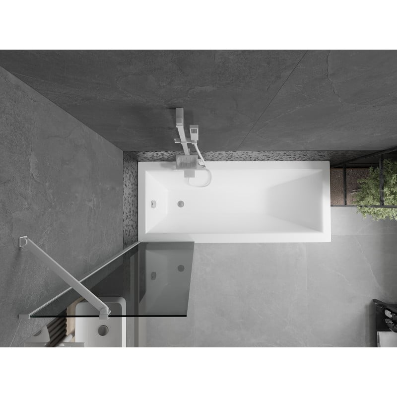 Mexen Next 1-wing bath screen 50 x 150 cm, graphite, white - 895-050-000-00-40-20