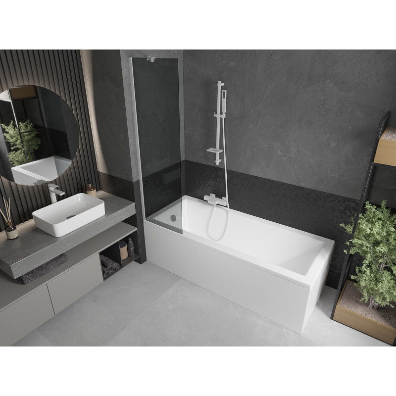 Mexen Next mampara de baño de 1 hoja 50 x 150 cm, grafito, blanco - 895-050-000-00-40-20