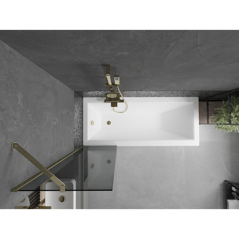 Mexen Next 1-panel Bathtub Screen 50 x 150 cm, Graphite, Gold - 895-050-000-00-40-50