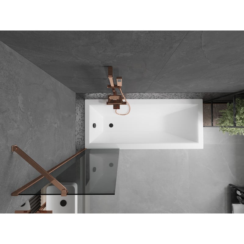 Mexen Next badwand 1-delig 50 x 150 cm, grafiet, roze goud - 895-050-000-00-40-60