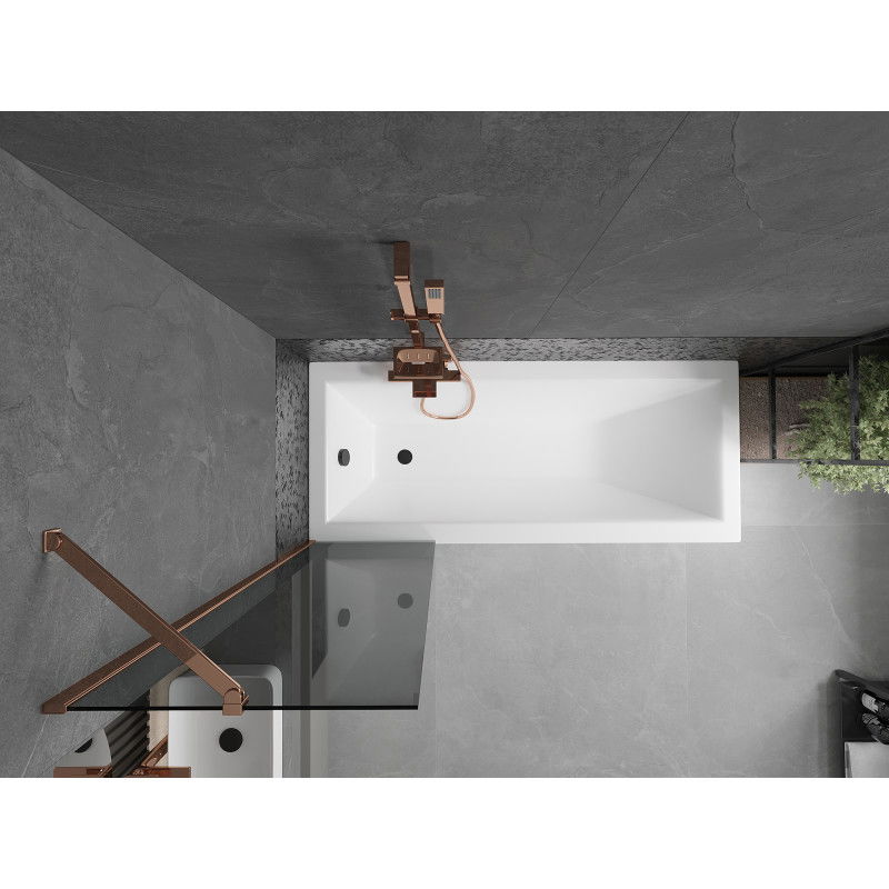 Mexen Next paravento da bagno 1-anta 50 x 150 cm, grafite, oro rosa - 895-050-000-00-40-60