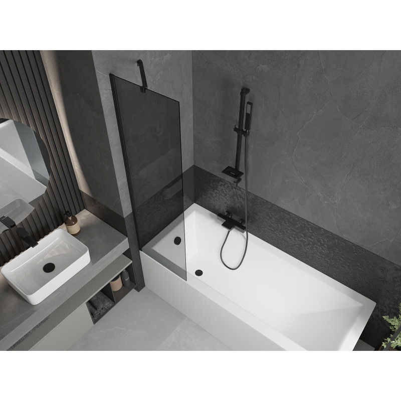 Mexen Next paratia per vasca da bagno a 1 anta 50 x 150 cm, grafite, nero - 895-050-000-00-40-70