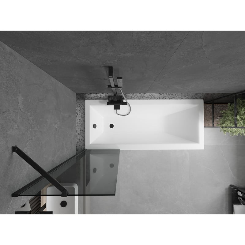 Mexen Next 1-faldig badkarsskärm 50 x 150 cm, grafit, svart - 895-050-000-00-40-70