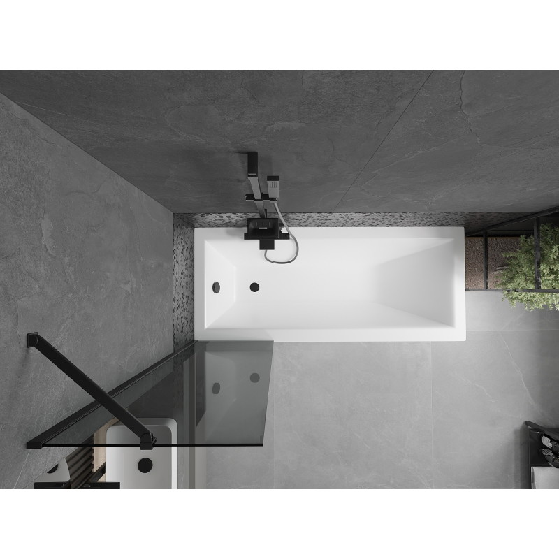 Mexen Next 1-panel bathtub screen 50 x 150 cm, graphite, black - 895-050-000-00-40-70