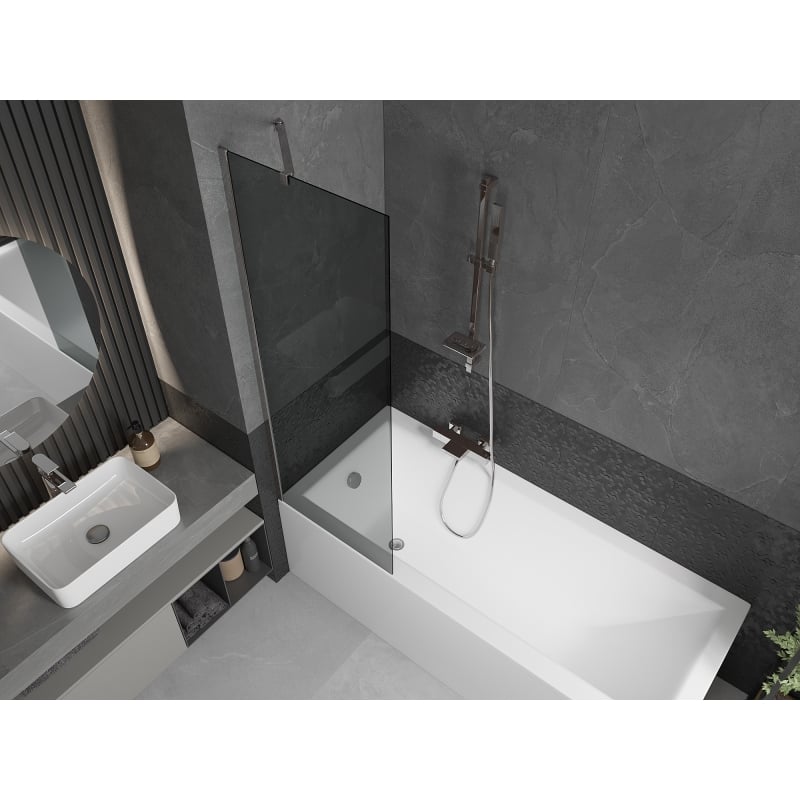 Mexen Next 60 x 150 cm üheosaline vanniparavan, grafiit, kroom - 895-060-000-00-40-01