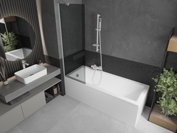 Mexen Next 1-Flille Buedwannd 60 x 150 cm, Grafit, Wäiss - 895-060-000-00-40-20