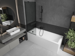 Mexen Next Badewannenabtrennung einteilig 60 x 150 cm, graphit, schwarz - 895-060-000-00-40-70