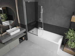 Mexen Next paratia doccia 1-anta 70 x 150 cm, grafite, bianco - 895-070-000-00-40-20