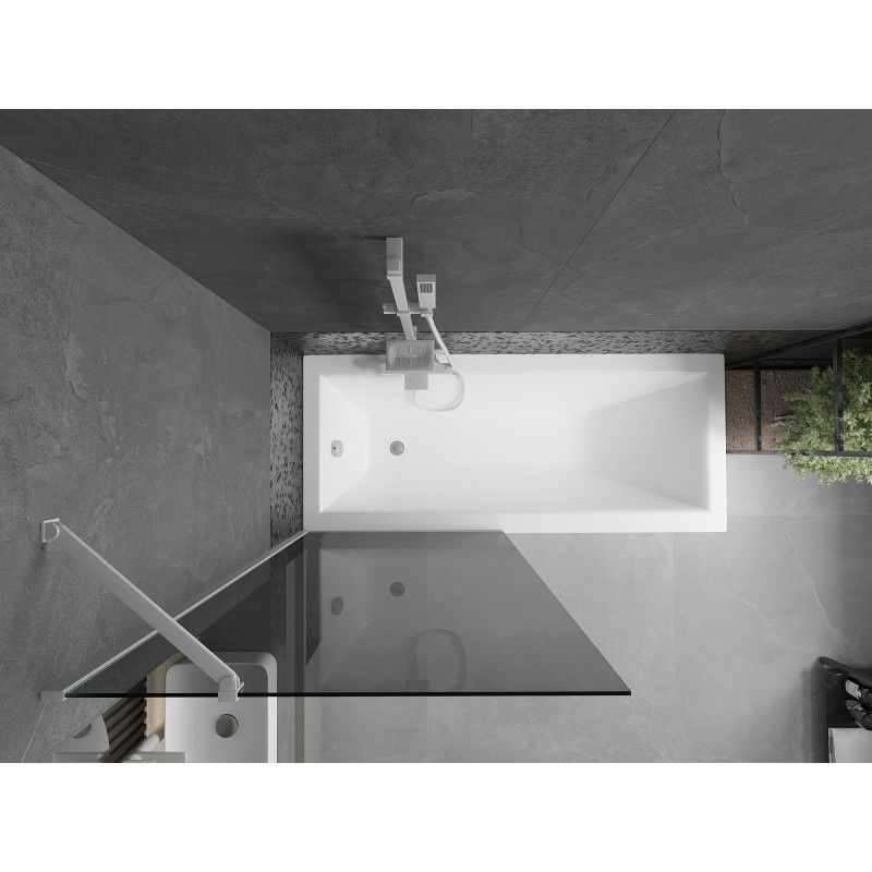 Mexen Next painel de banheira com 1 folha 80 x 150 cm, grafite, branco - 895-080-000-00-40-20