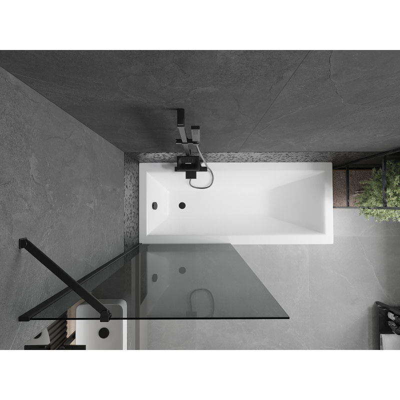 Mexen Next paroi de baignoire 1 volet 80 x 150 cm, graphite, noir - 895-080-000-00-40-70