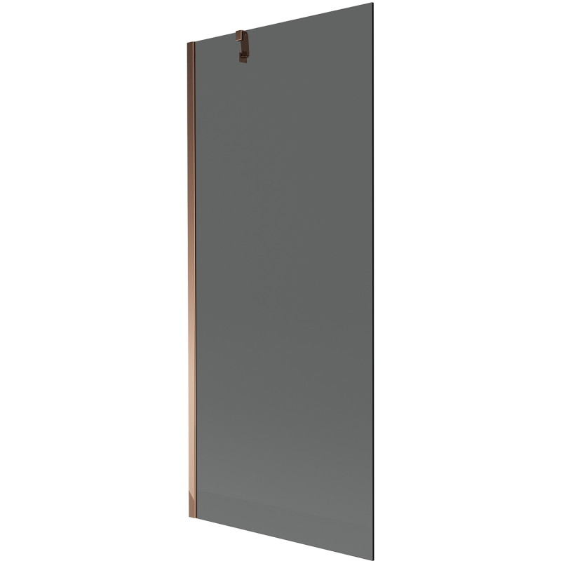 Mexen Next mampara de bañera de 1 hoja 80 x 150 cm, grafito, oro rosa - 895-080-000-00-40-60