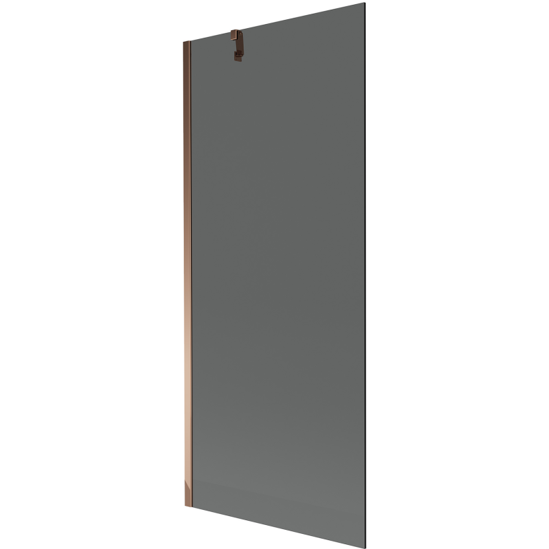 Mexen Next paratia per vasca da bagno 1-anta 80 x 150 cm, grafite, oro rosa - 895-080-000-00-40-60