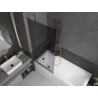 Mexen Next 1-delige badwand 80 x 150 cm, grafiet, roze goud - 895-080-000-00-40-60