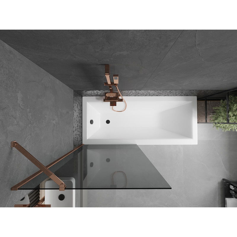 Mexen Next 1-spārnu vannas ekrāns 80 x 150 cm, grafīts, rozā zelts - 895-080-000-00-40-60