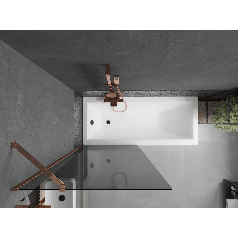 Mexen Next 1-wing bath screen 80 x 150 cm, graphite, rose gold - 895-080-000-00-40-60