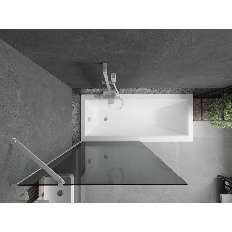 Mexen Next painel de banheira com 1 batente 90 x 150 cm, grafite, branco - 895-090-000-00-40-20