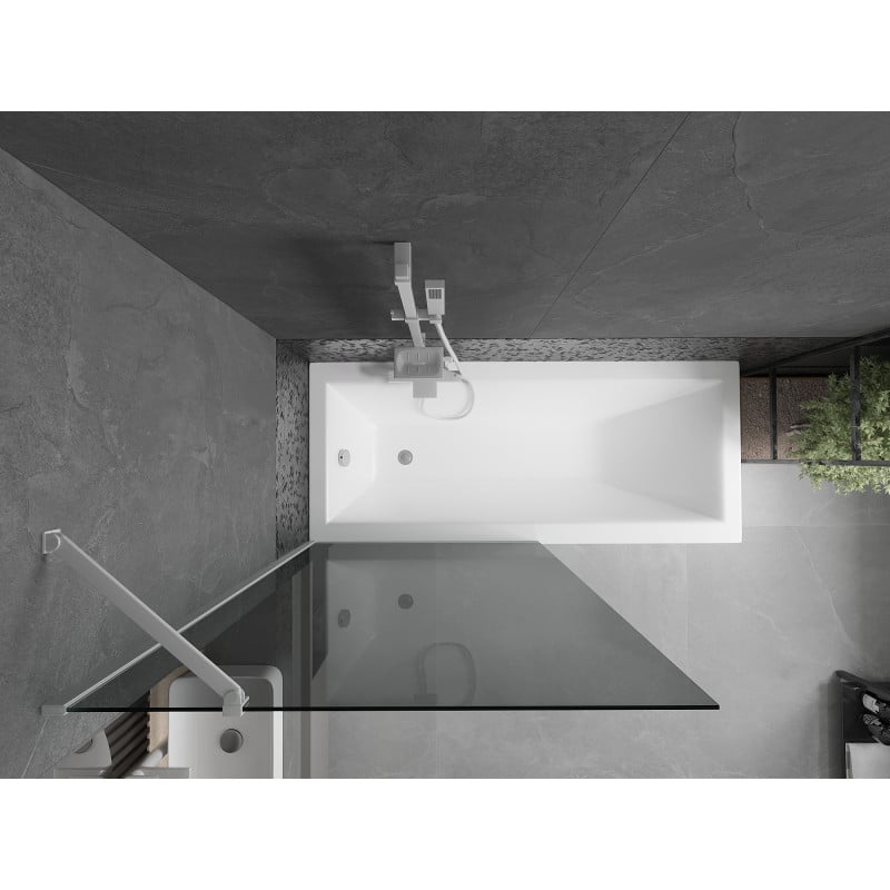 Mexen Next shower screen 1-winged 90 x 150 cm, graphite, white - 895-090-000-00-40-20