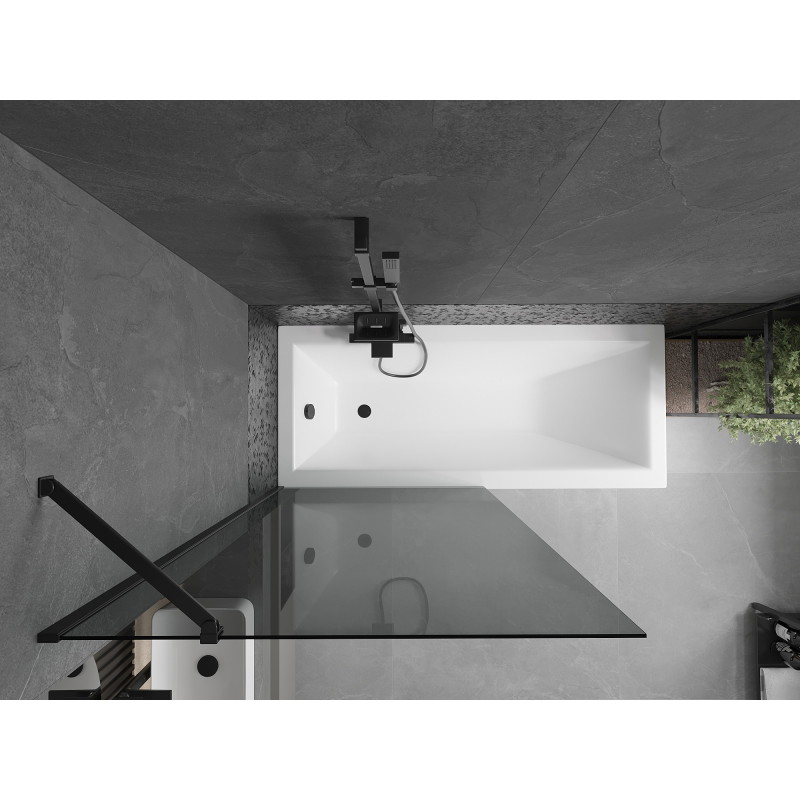 Mexen Next 1-panel bathtub screen 90 x 150 cm, graphite, black - 895-090-000-00-40-70